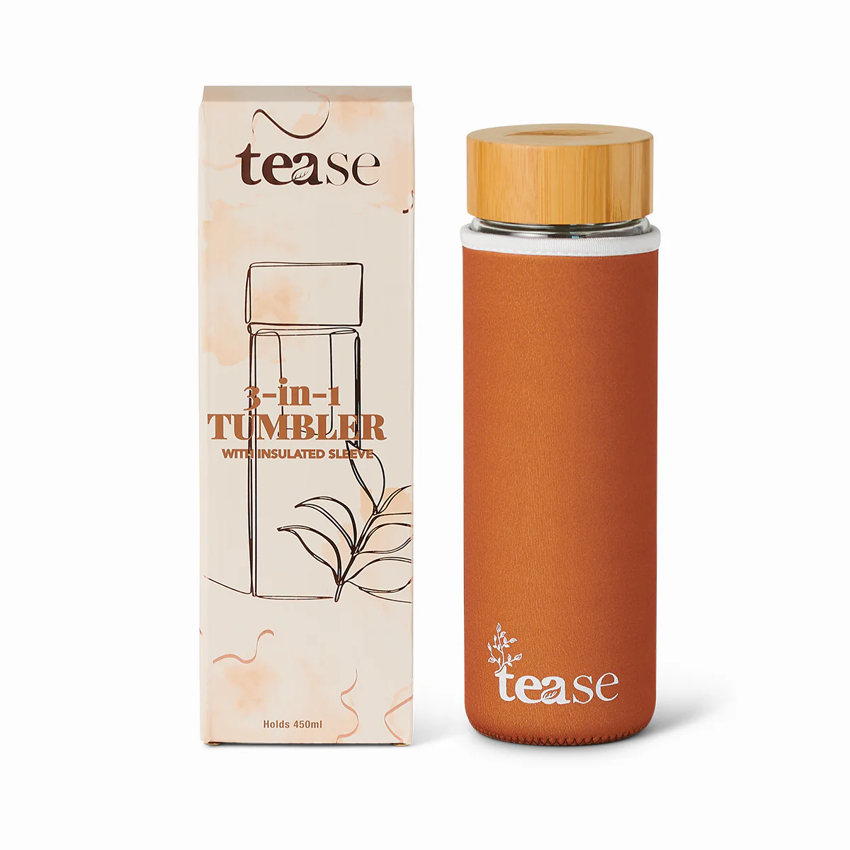 3 in 1 Sustainable Glass and Bamboo Tea Tumbler - Image 3